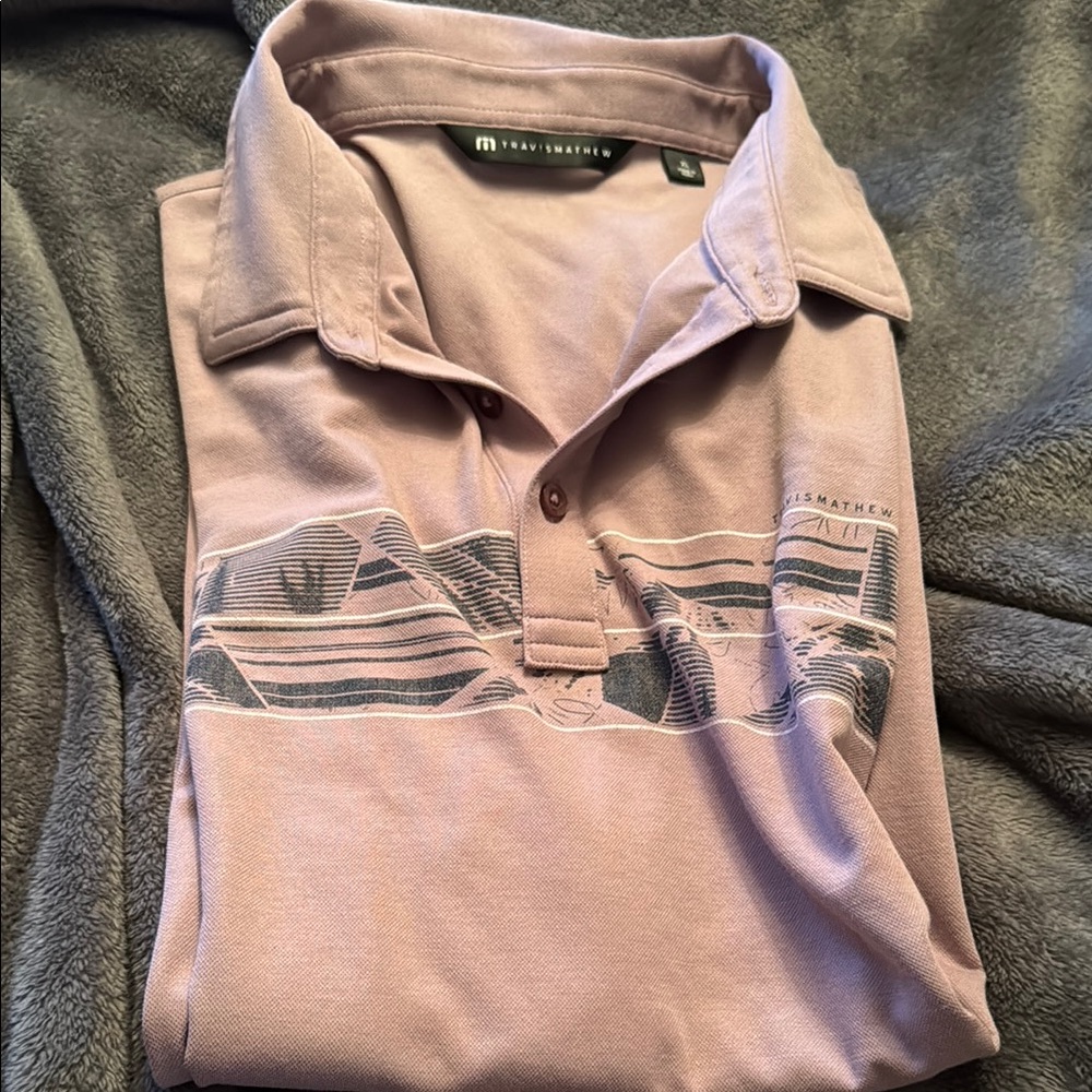 Travis Mathew Men's Pink Polo Shirt